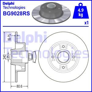 Delphi BG9028RS - Гальмівний диск autocars.com.ua