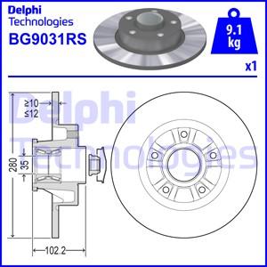 Delphi BG9031RS - Гальмівний диск autocars.com.ua
