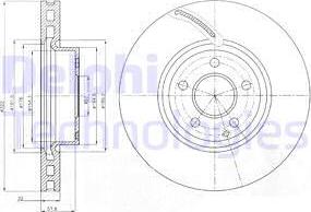 Delphi BG9075C-18B1 - Гальмівний диск autocars.com.ua