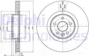 Delphi BG9077 - Тормозной диск avtokuzovplus.com.ua