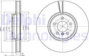 Delphi BG9092 - Гальмівний диск autocars.com.ua