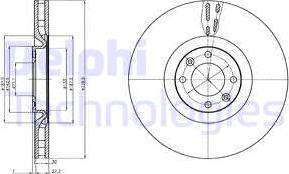 Delphi BG9107 - Гальмівний диск autocars.com.ua