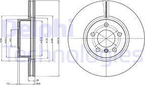 Delphi BG9108 - Гальмівний диск autocars.com.ua