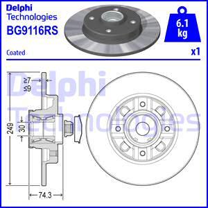 Delphi BG9116RS - Гальмівний диск autocars.com.ua