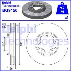 Delphi BG9150 - Тормозной диск avtokuzovplus.com.ua