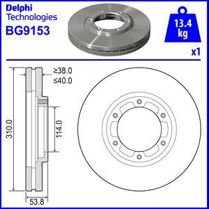 Delphi BG9153 - Гальмівний диск autocars.com.ua