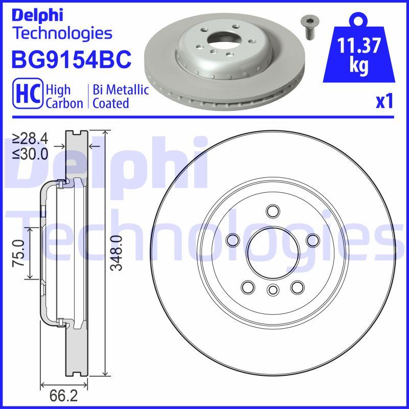 Delphi BG9154BC - Гальмівний диск autocars.com.ua