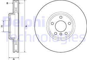 Delphi BG9155C-18B1 - Тормозной диск avtokuzovplus.com.ua