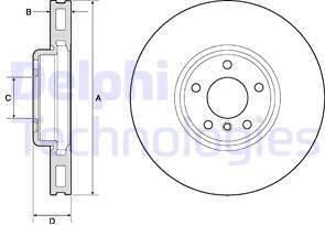 Delphi BG9156C-18B1 - Тормозной диск avtokuzovplus.com.ua