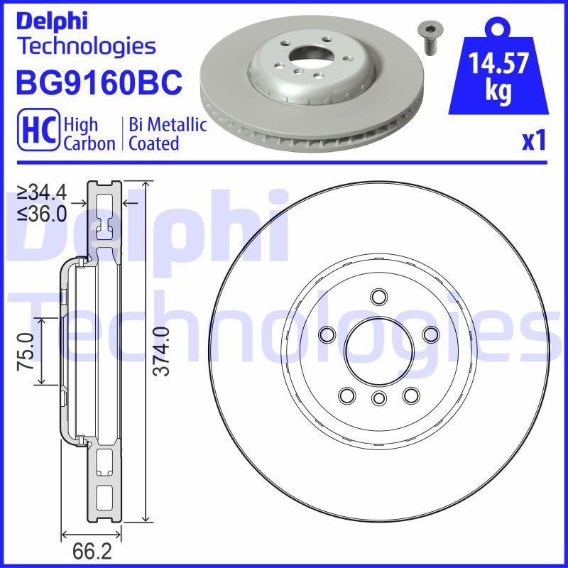 Delphi BG9160BC - Гальмівний диск autocars.com.ua