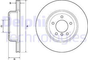 Delphi BG9162C - Гальмівний диск autocars.com.ua