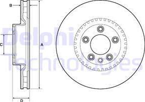 Delphi BG9168C - Гальмівний диск autocars.com.ua