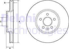 Delphi BG9184C - Тормозной диск avtokuzovplus.com.ua