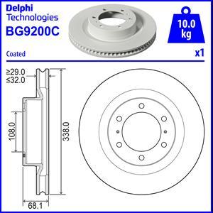 Delphi BG9200C-18B1 - Тормозной диск avtokuzovplus.com.ua