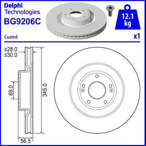 Delphi BG9206C - Гальмівний диск autocars.com.ua