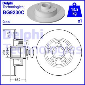 Delphi BG9230RSC - Гальмівний диск autocars.com.ua