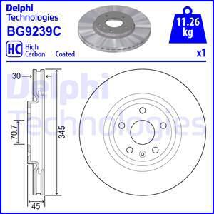 Delphi BG9239C - Гальмівний диск autocars.com.ua