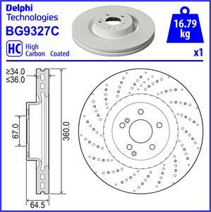 Delphi BG9327C - Гальмівний диск autocars.com.ua