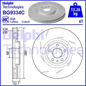 Delphi BG9334C - Гальмівний диск autocars.com.ua