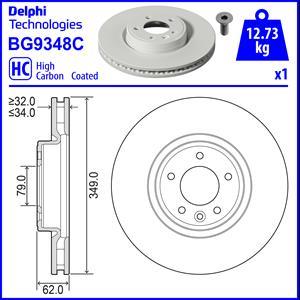 Delphi BG9348C - Гальмівний диск autocars.com.ua