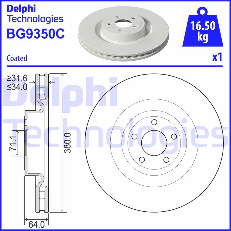 Delphi BG9350C - Тормозной диск avtokuzovplus.com.ua