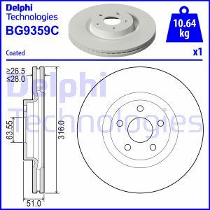 Delphi BG9359C - Гальмівний диск autocars.com.ua