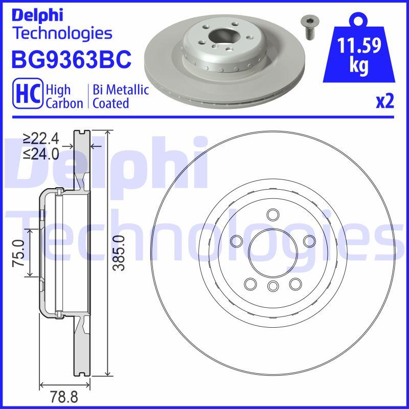 Delphi BG9363BC - Тормозной диск avtokuzovplus.com.ua