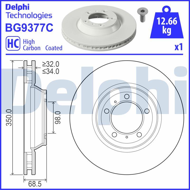 Delphi BG9377C - Гальмівний диск autocars.com.ua