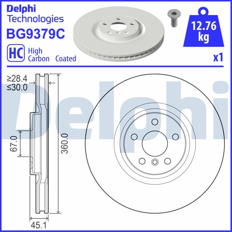 Delphi BG9379C - Гальмівний диск autocars.com.ua