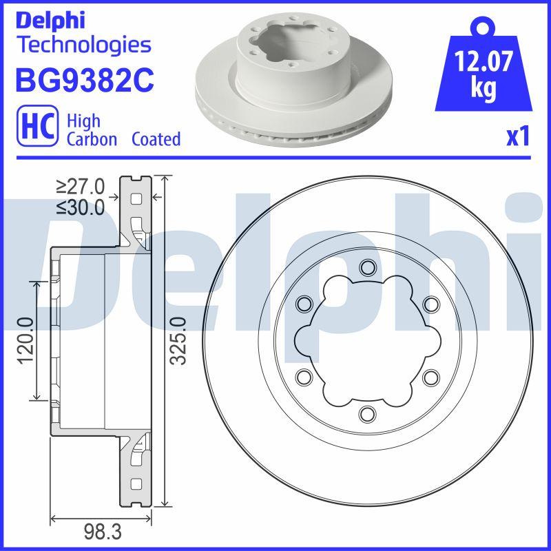 Delphi BG9382C - Тормозной диск avtokuzovplus.com.ua