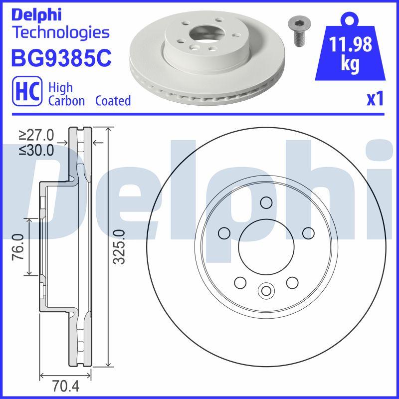 Delphi BG9385C - Тормозной диск avtokuzovplus.com.ua