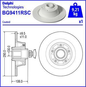 Delphi BG9411RSC - Гальмівний диск autocars.com.ua