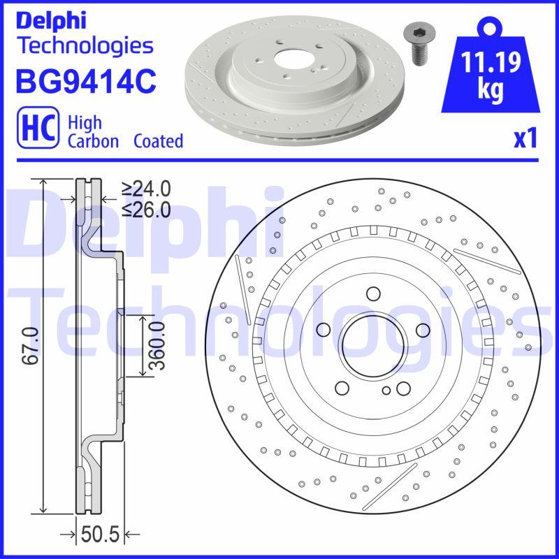 Delphi BG9414C - Гальмівний диск autocars.com.ua