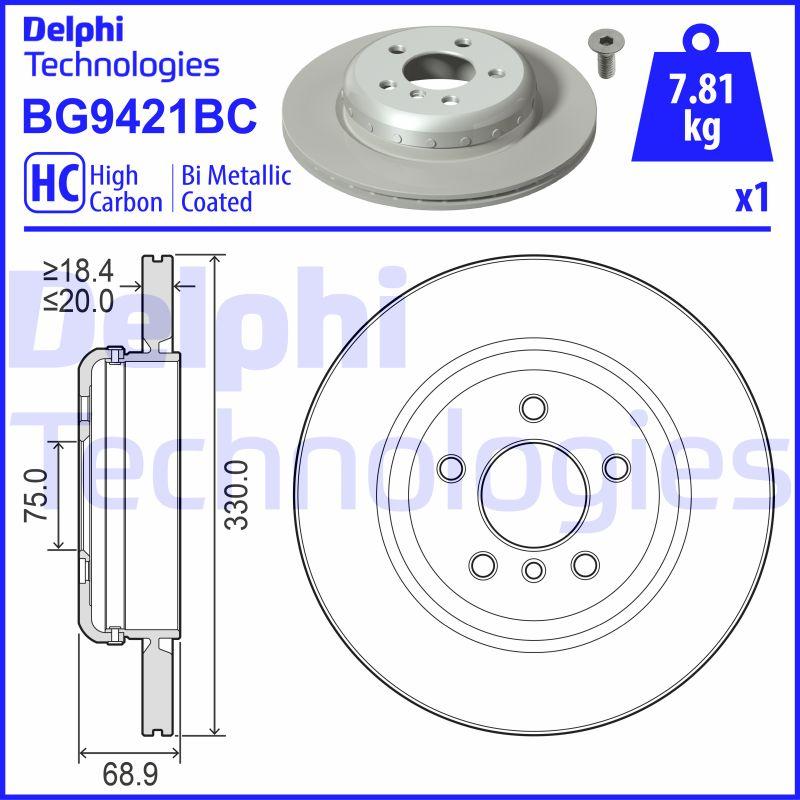 Delphi BG9421BC - Гальмівний диск autocars.com.ua