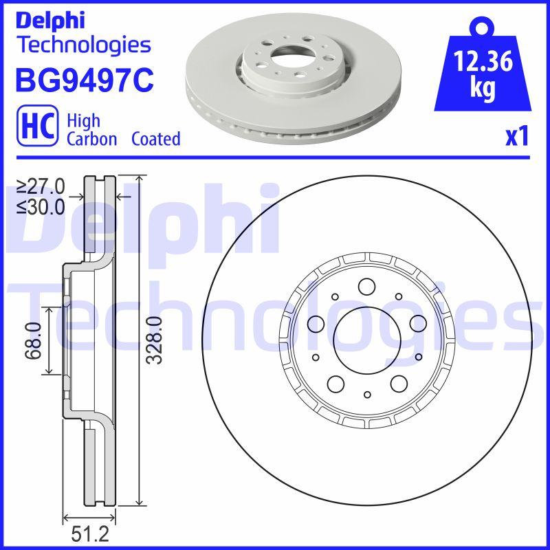 Delphi BG9497C - Тормозной диск autodnr.net