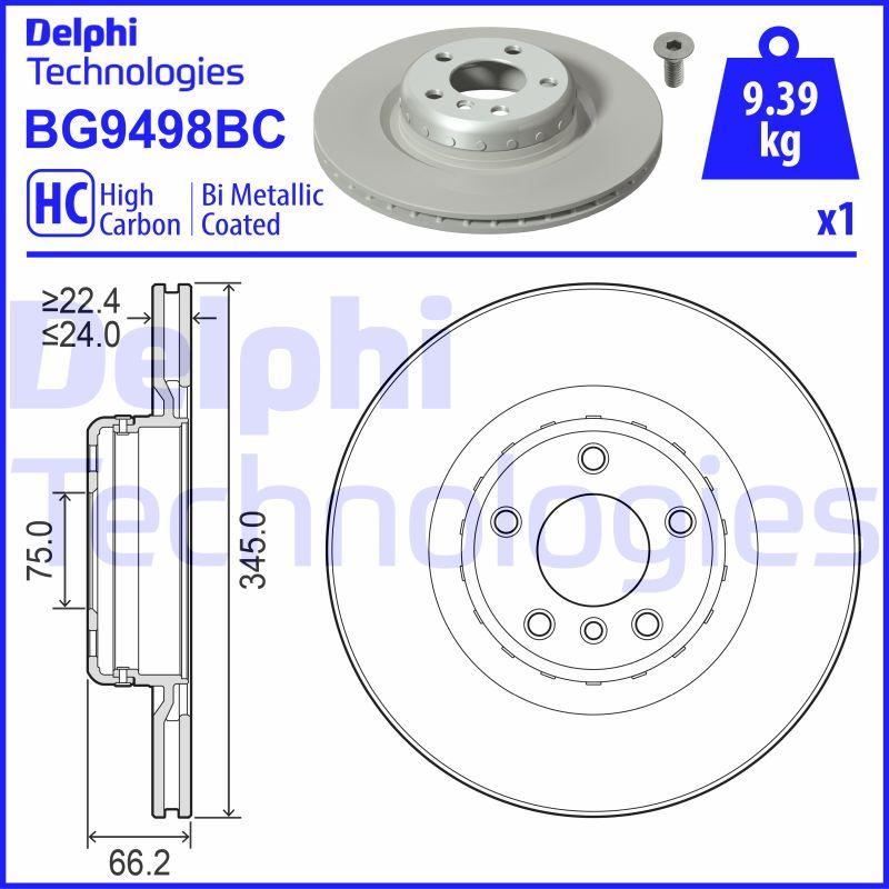 Delphi BG9498BC - Тормозной диск avtokuzovplus.com.ua