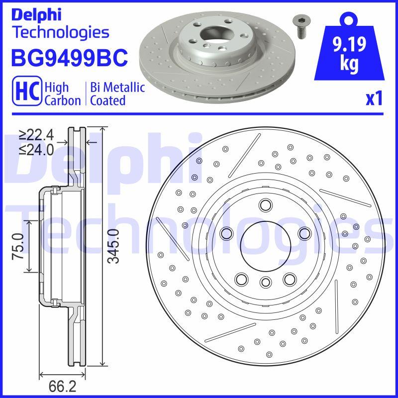 Delphi BG9499BC - Тормозной диск avtokuzovplus.com.ua