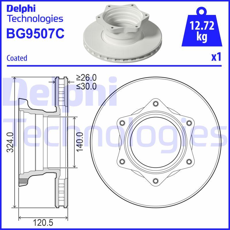 Delphi BG9507C - Гальмівний диск autocars.com.ua