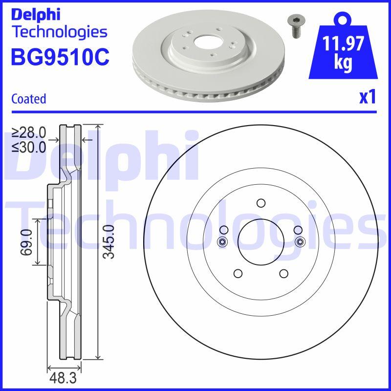 Delphi BG9510C - Гальмівний диск autocars.com.ua