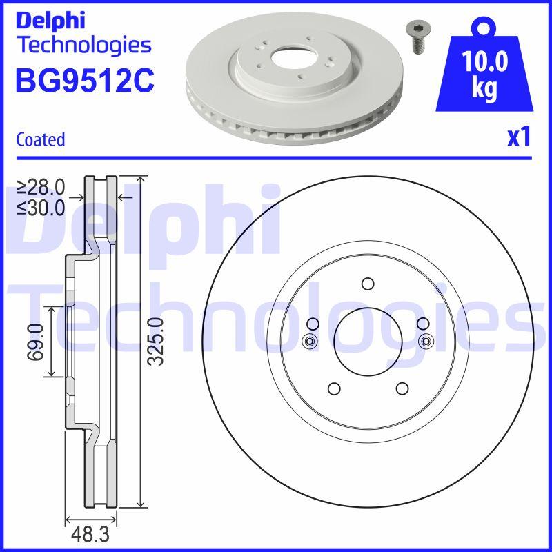 Delphi BG9512C - Гальмівний диск autocars.com.ua