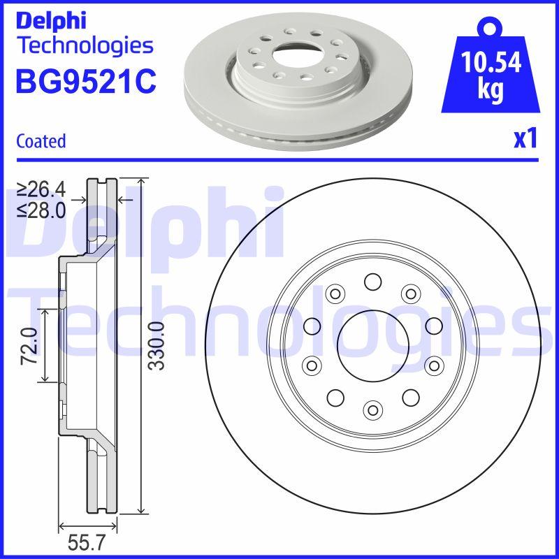 Delphi BG9521C - Гальмівний диск autocars.com.ua