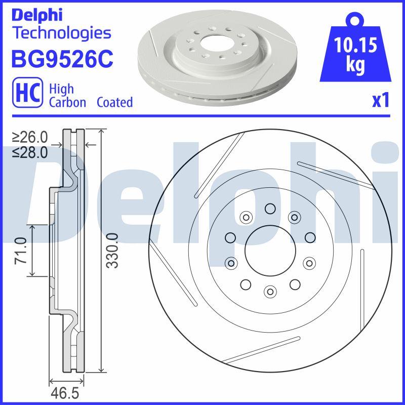 Delphi BG9526C - Гальмівний диск autocars.com.ua