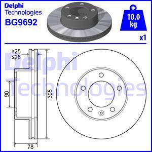 Delphi BG9692 - Тормозной диск avtokuzovplus.com.ua