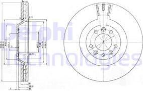 Delphi BG9844 - Тормозной диск avtokuzovplus.com.ua