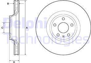 Delphi BG9955 - Гальмівний диск autocars.com.ua