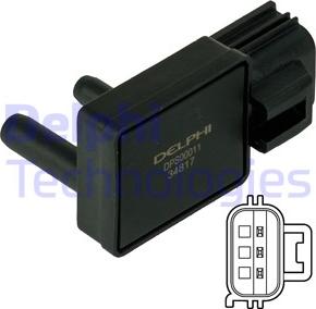 Delphi DPS00011 - Датчик, тиск вихлопних газів autocars.com.ua
