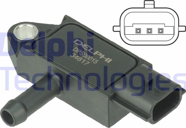 Delphi DPS00015 - Датчик, тиск вихлопних газів autocars.com.ua