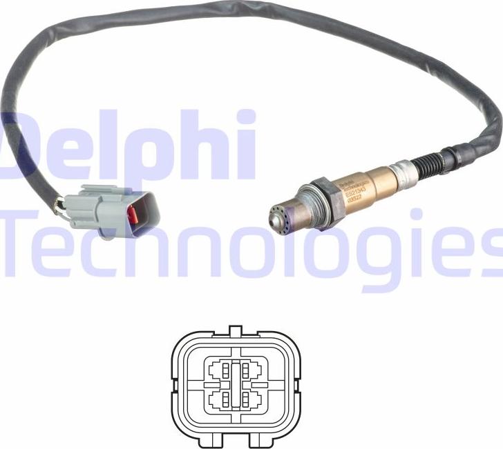 Delphi ES21343-12B1 - Лямбда-зонд autocars.com.ua