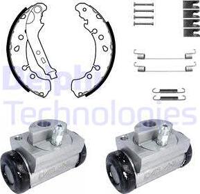 Delphi KP1126 - Комплект тормозных колодок, барабанные avtokuzovplus.com.ua