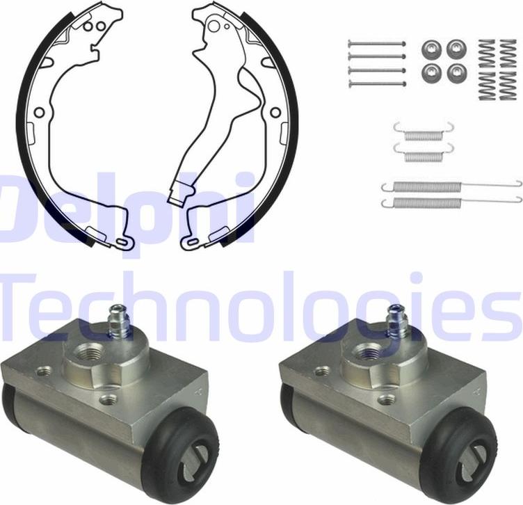 Delphi KP1145 - Комплект гальм, барабанний механізм autocars.com.ua